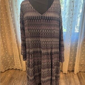 Roz & Ali Purple and Black Midi Dress